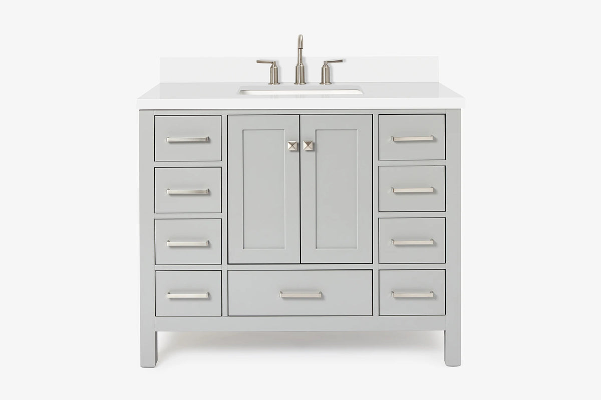 Ariel cambridge 42-43 in. single rectangle sink vanity with( 0.75, 1.5 ,2) in countertop