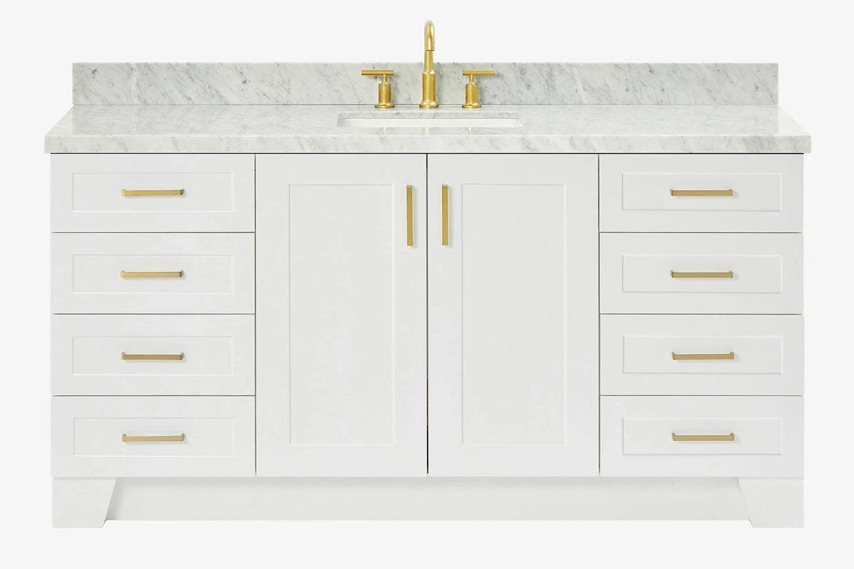 Ariel taylor (66"& 67") single rectangle sink vanity with marble countertop (0.75"&1.5") edge.