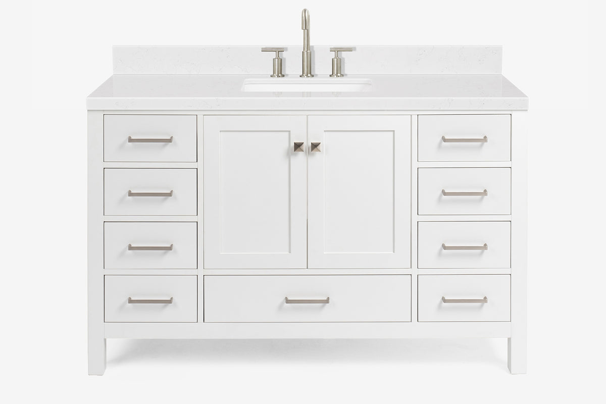 Ariel Cambridge 54-55 in. single rectangle sink vanity with (0.75, 1.5, 2)in countertops