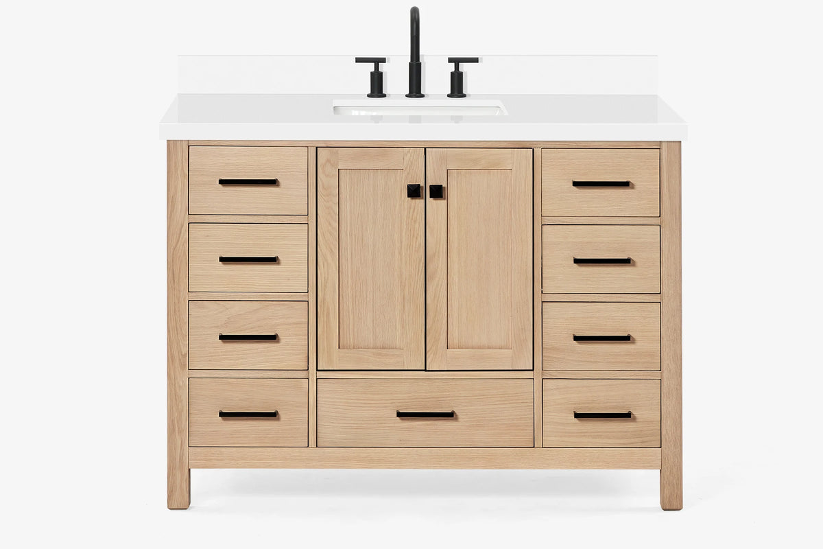 Ariel cambridge( 48"& 49") single rectangle sink Bathroom vanity with carrara marble (0.75 in, 1.5 in, 2 in) countertop