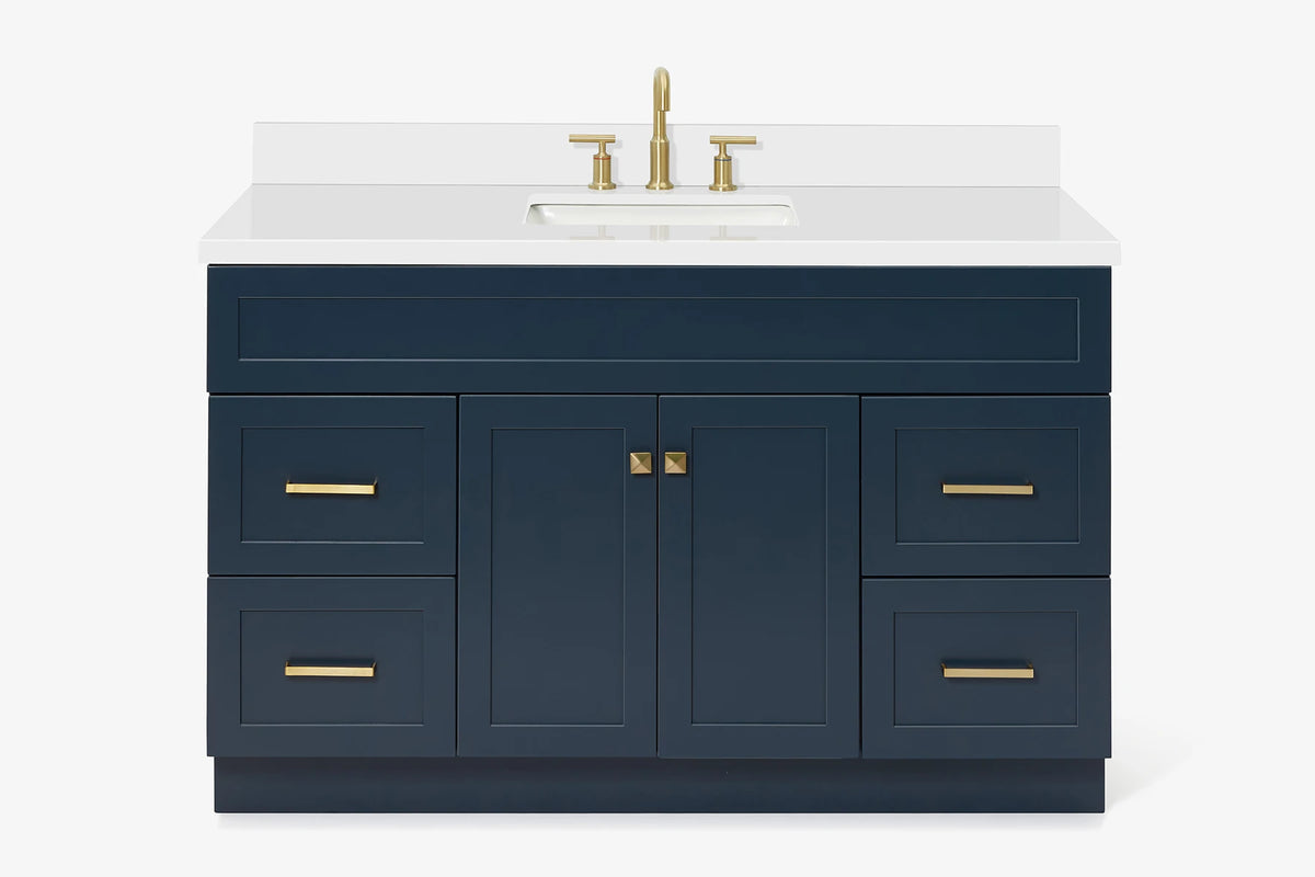 Ariel hamlet (54"& 55") single rectangle sink vanity with (0.75"& 1.5") countertop.