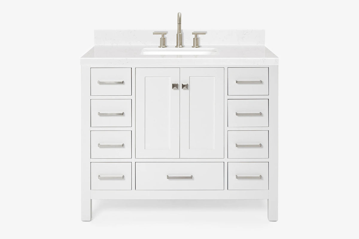 Ariel cambridge 42-43 in. single rectangle sink vanity with( 0.75, 1.5 ,2) in countertop