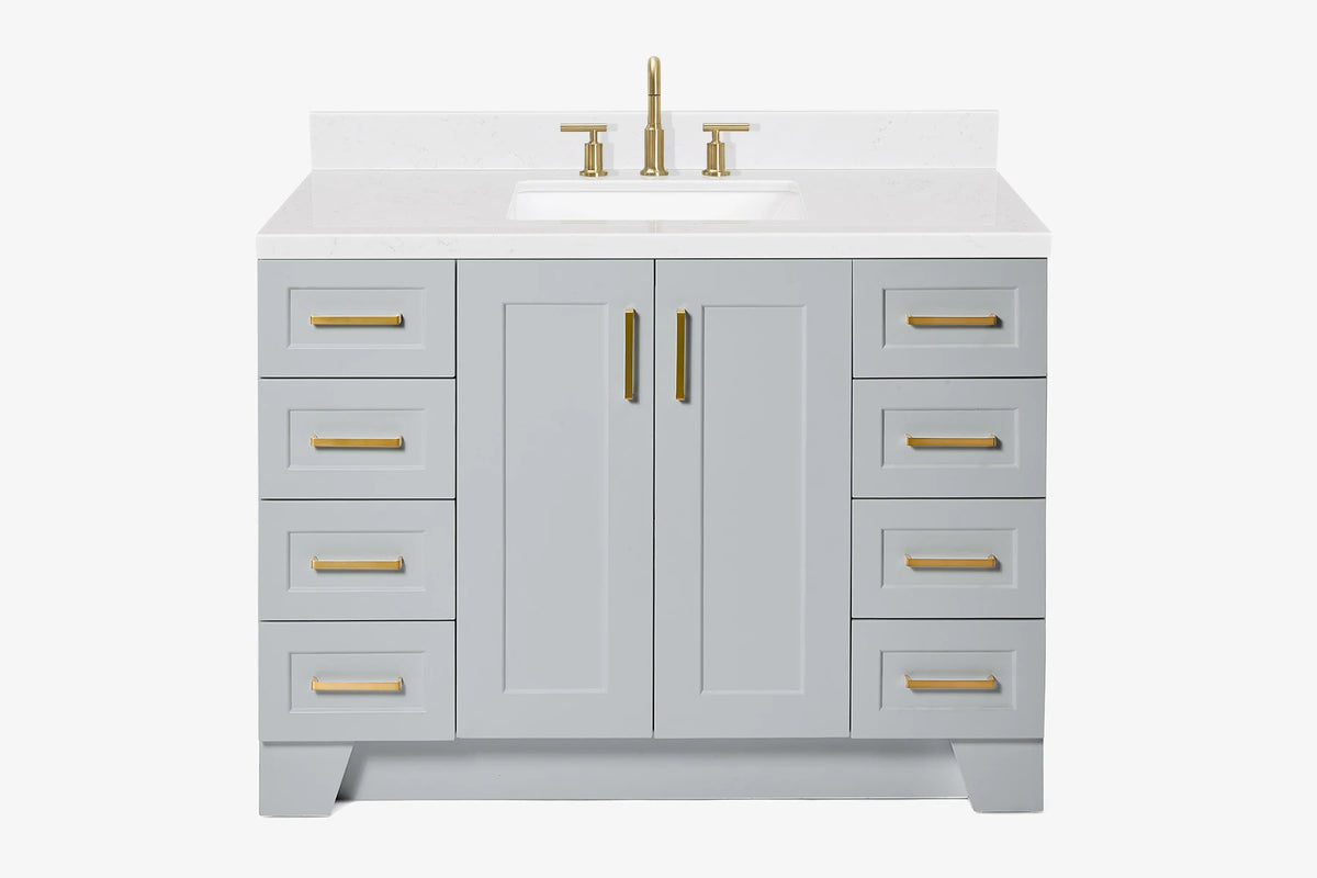 Ariel taylor (48"& 49") single rectangle sink vanity with marble (0.75" & 1.5") countertop.