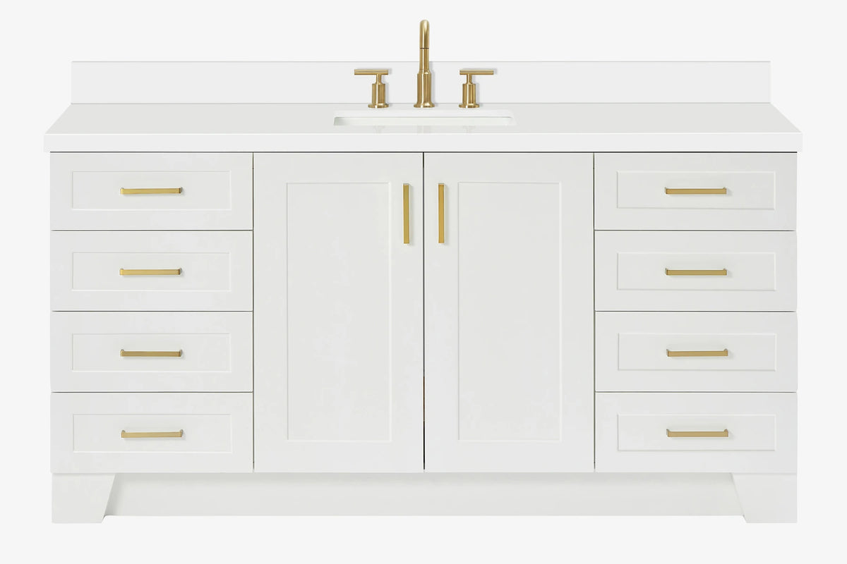 Ariel taylor (66"& 67") single rectangle sink vanity with marble countertop (0.75"&1.5") edge.