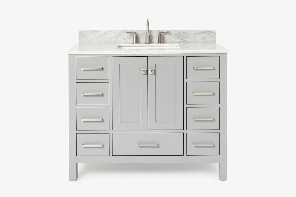 Ariel cambridge 42-43 in. single rectangle sink vanity with( 0.75, 1.5 ,2) in countertop