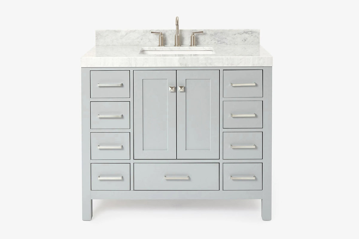 Ariel cambridge 42-43 in. single rectangle sink vanity with( 0.75, 1.5 ,2) in countertop