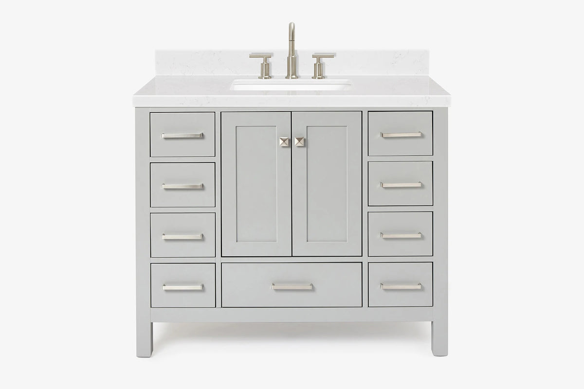 Ariel cambridge 42-43 in. single rectangle sink vanity with( 0.75, 1.5 ,2) in countertop
