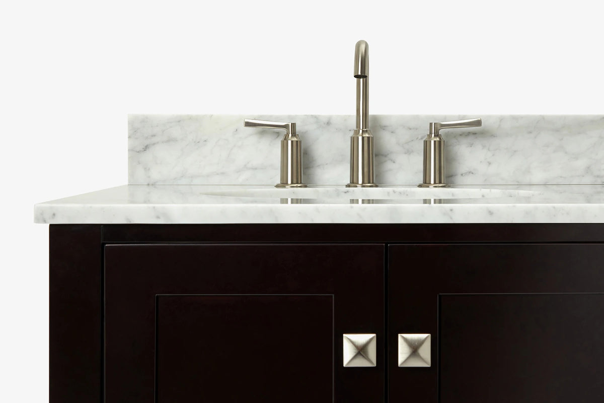 Ariel cambridge 36-37 in. left offset oval single sink vanity with (0.75,1.5,2) in countertop