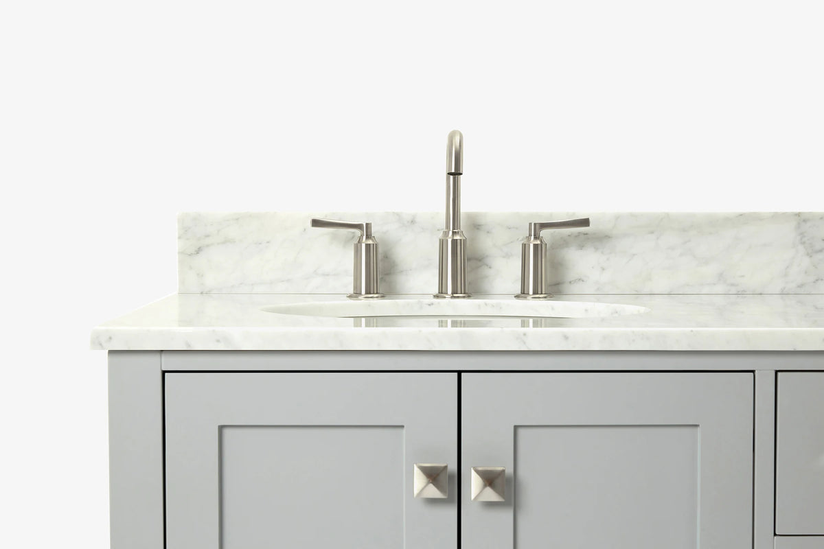 Ariel cambridge 36-37 in. left offset oval single sink vanity with (0.75,1.5,2) in countertop