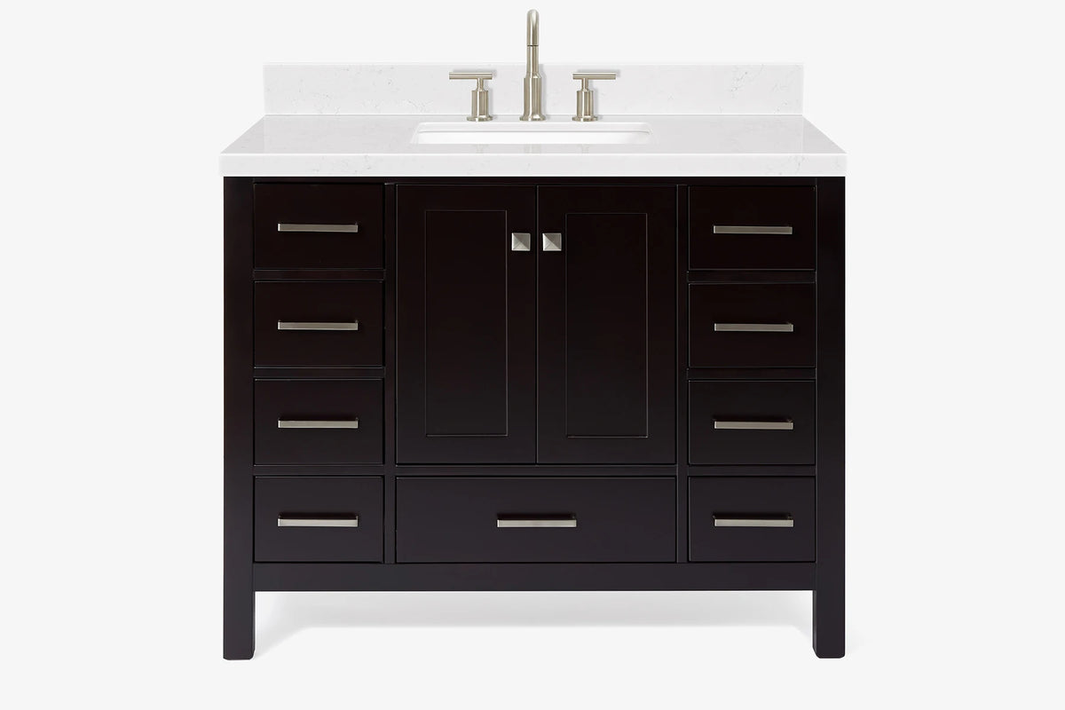 Ariel cambridge 42-43 in. single rectangle sink vanity with( 0.75, 1.5 ,2) in countertop