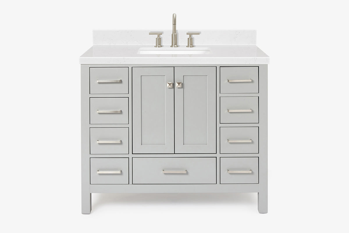 Ariel cambridge 42-43 in. single rectangle sink vanity with( 0.75, 1.5 ,2) in countertop