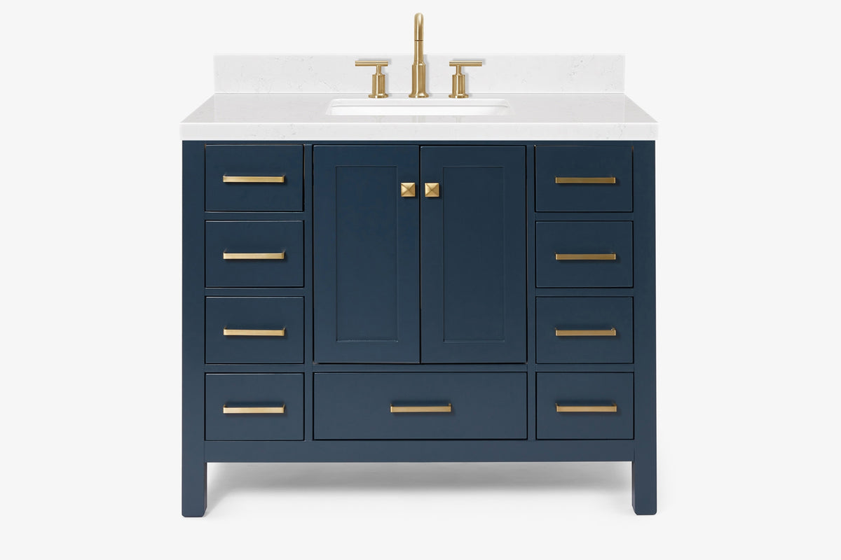 Ariel cambridge 42-43 in. single rectangle sink vanity with( 0.75, 1.5 ,2) in countertop