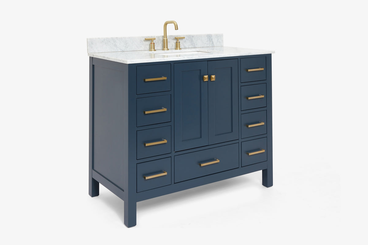 Ariel cambridge 42-43 in. single rectangle sink vanity with( 0.75, 1.5 ,2) in countertop