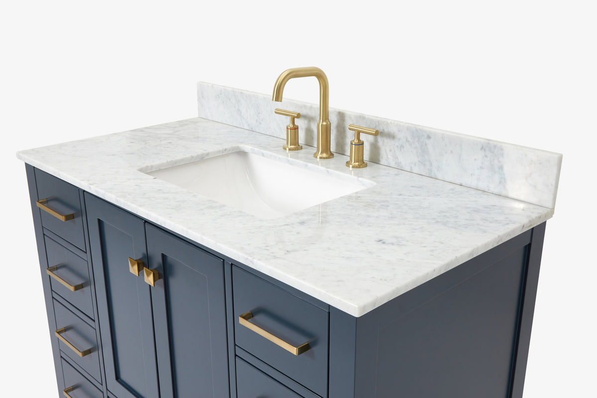 Ariel cambridge 42-43 in. single rectangle sink vanity with( 0.75, 1.5 ,2) in countertop