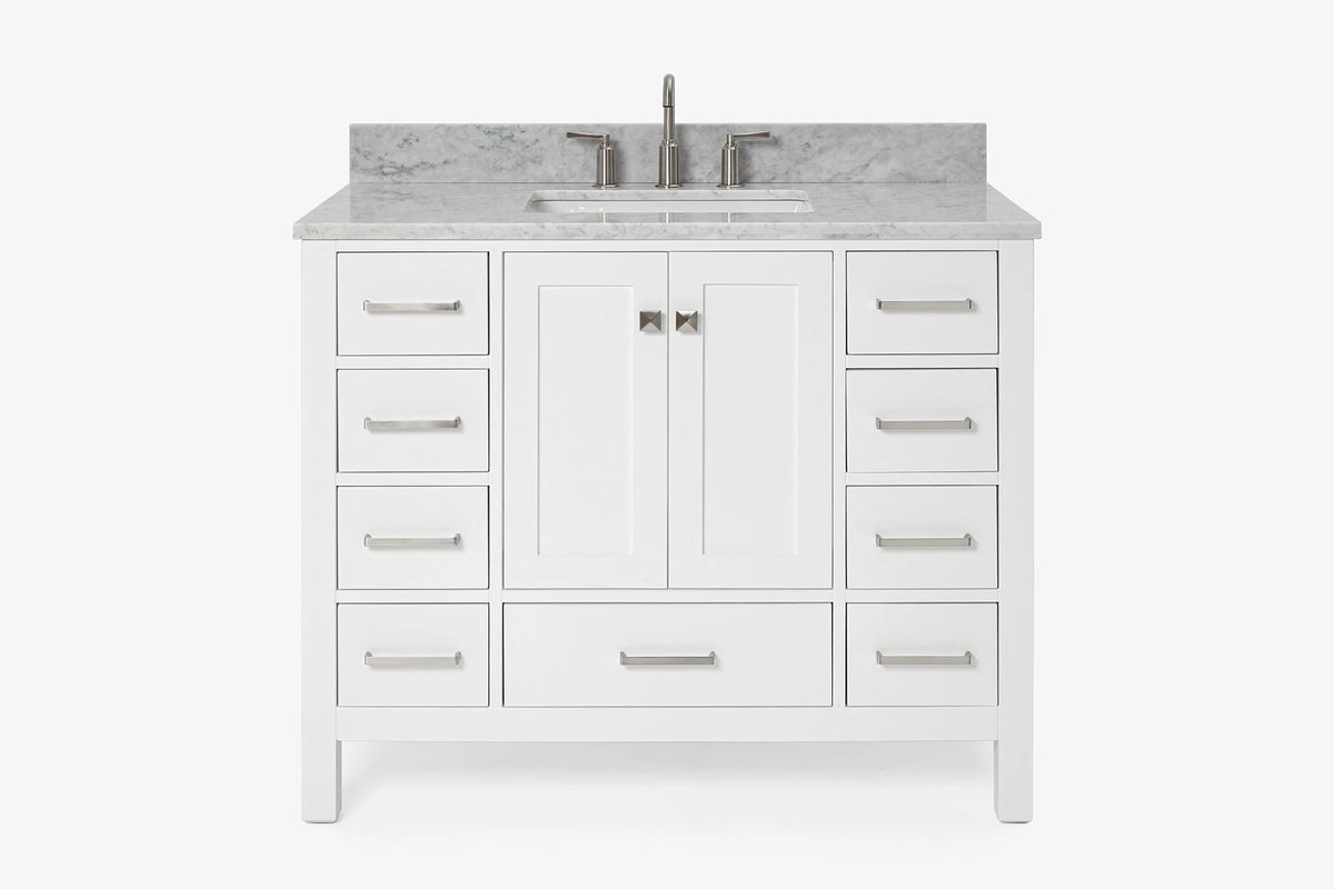 Ariel cambridge 42-43 in. single rectangle sink vanity with( 0.75, 1.5 ,2) in countertop