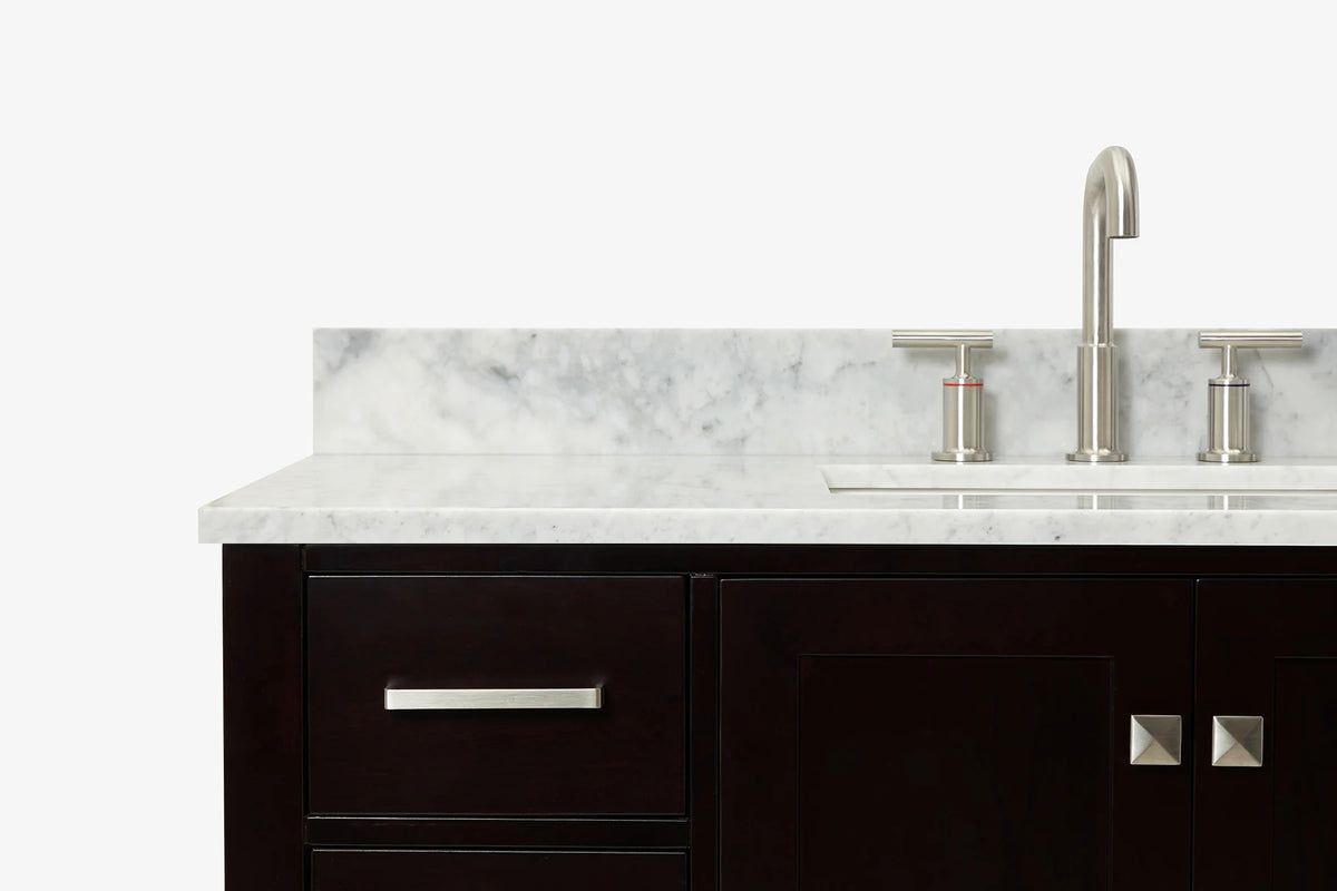 Ariel cambridge( 48"& 49") single rectangle sink Bathroom vanity with carrara marble (0.75 in, 1.5 in, 2 in) countertop