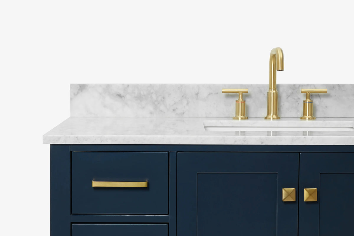 Ariel cambridge( 48"& 49") single rectangle sink Bathroom vanity with carrara marble (0.75 in, 1.5 in, 2 in) countertop