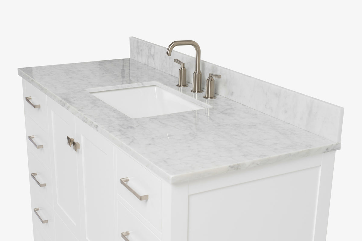 Ariel Cambridge 54-55 in. single rectangle sink vanity with (0.75, 1.5, 2)in countertops
