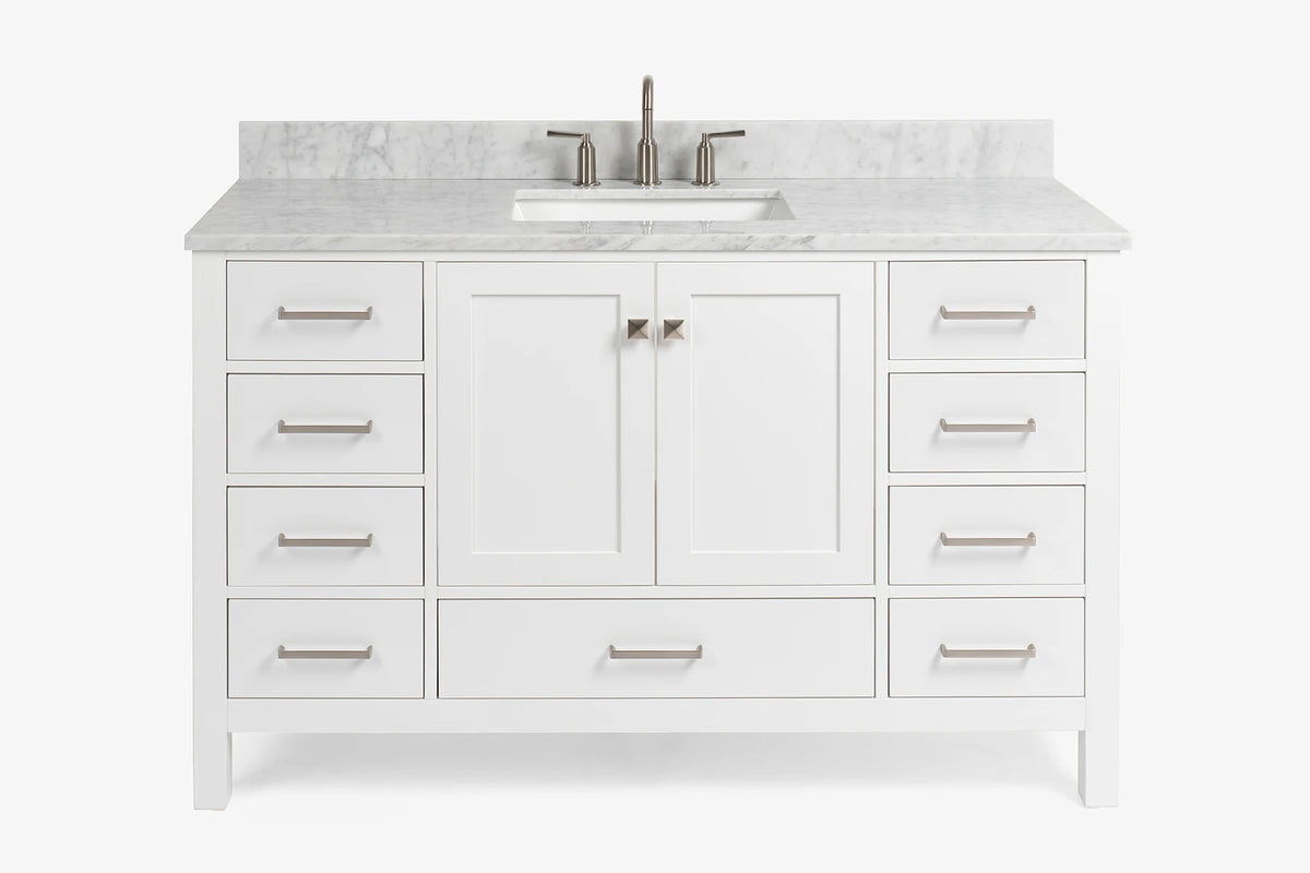 Ariel Cambridge 54-55 in. single rectangle sink vanity with (0.75, 1.5, 2)in countertops