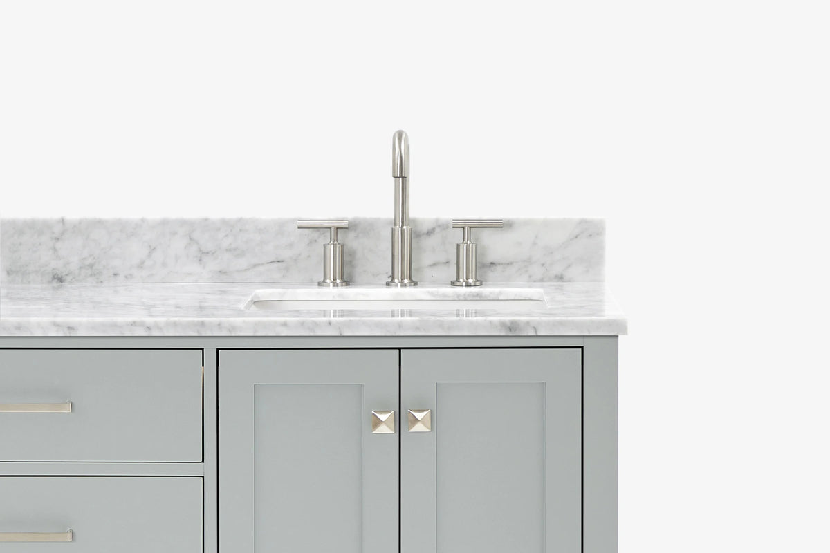 Ariel cambridge 66-67 inch double rectangle sink vanity with marble countertop with (0.75,1.5)in edge