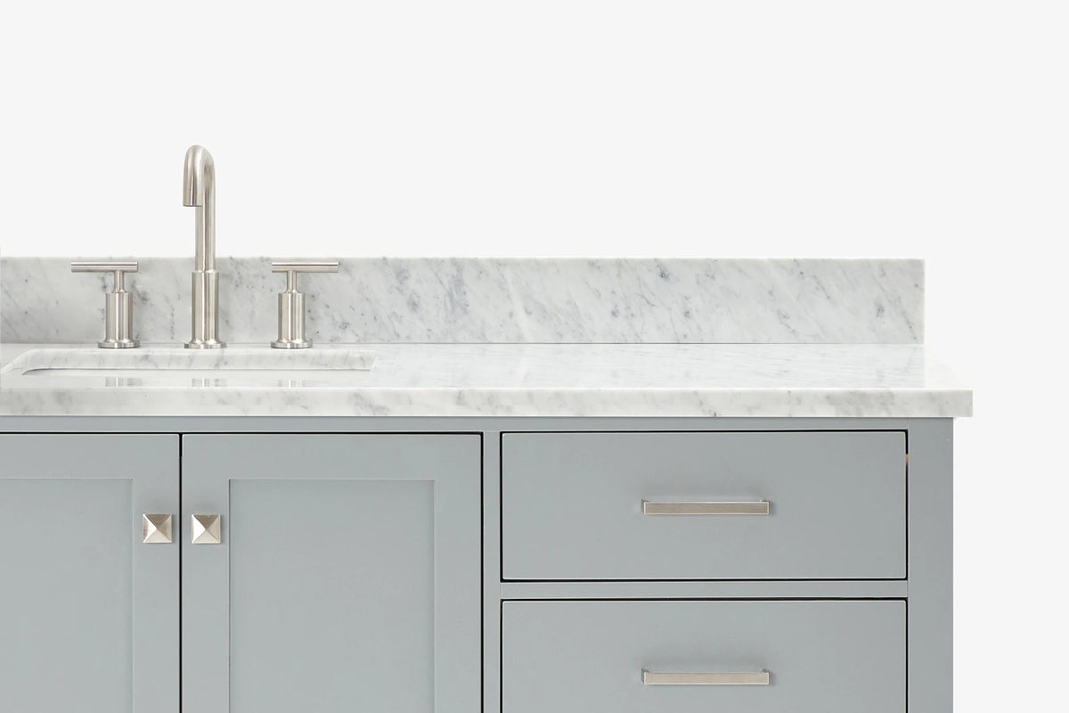 Ariel cambridge 66-67 inch single rectangle sink vanity with countertop with (0.75,1.5)in edge