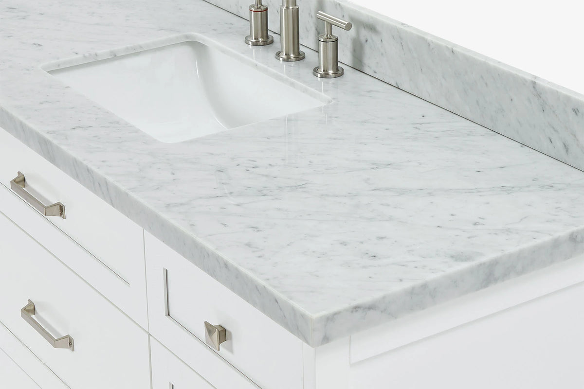 Ariel monroe 61 inch single rectangle sink bathroom vanity with countertop 1.5 inch edge