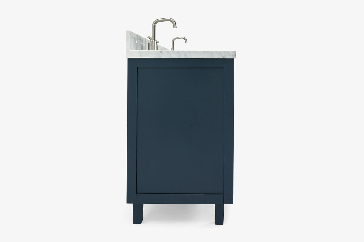 Ariel monroe 73 inch double rectangle sink bathroom vanity with countertop 1.5 inch edge