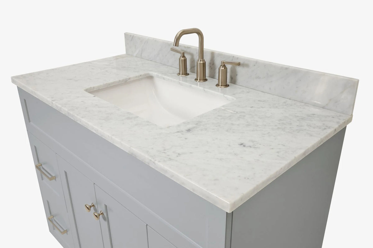 Ariel hamlet (43") single rectangle sink vanity with (0.75"& 1.5") countertop.