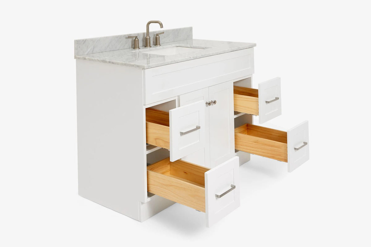 Ariel hamlet (43") single rectangle sink vanity with (0.75"& 1.5") countertop.