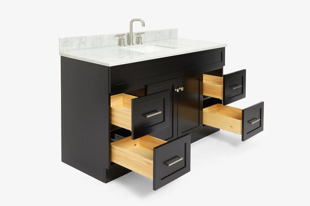Ariel hamlet (54"& 55") single rectangle sink vanity with (0.75"& 1.5") countertop.