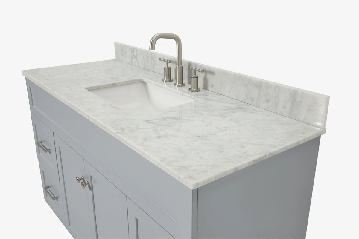 Ariel hamlet (54"& 55") single rectangle sink vanity with (0.75"& 1.5") countertop.