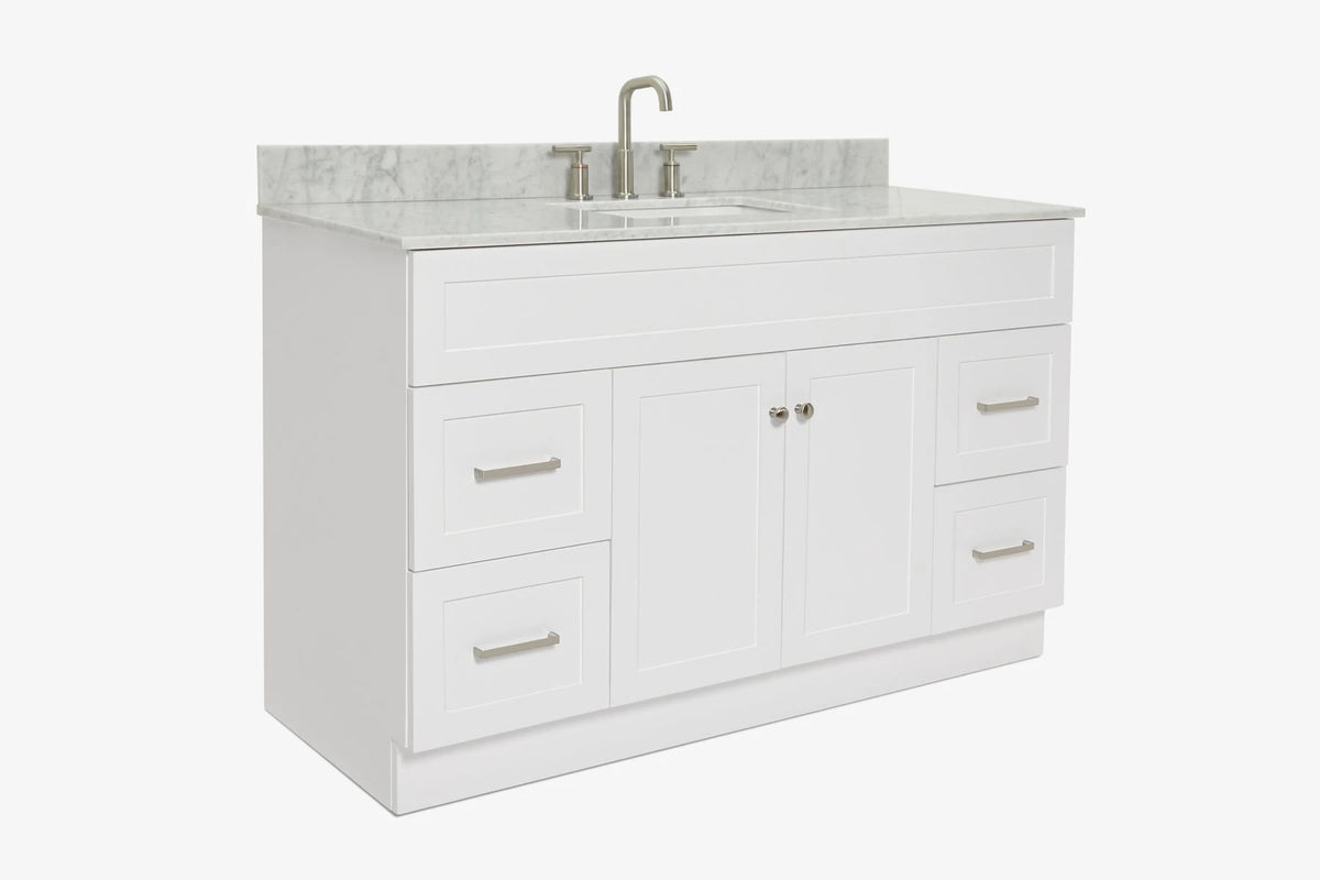 Ariel hamlet (54"& 55") single rectangle sink vanity with (0.75"& 1.5") countertop.