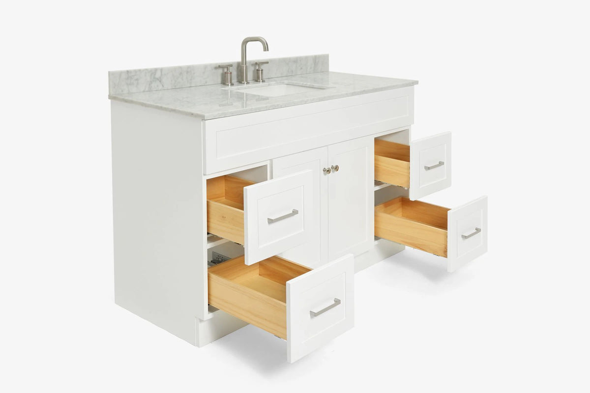 Ariel hamlet (54"& 55") single rectangle sink vanity with (0.75"& 1.5") countertop.
