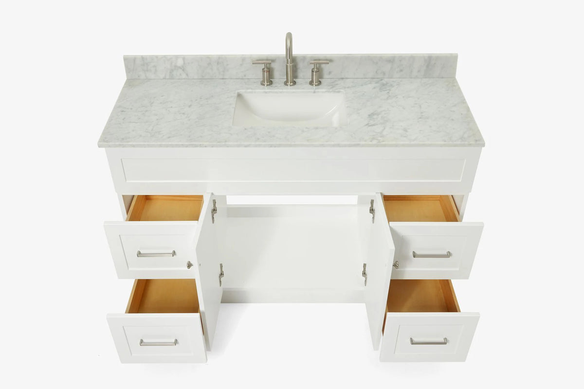 Ariel hamlet (54"& 55") single rectangle sink vanity with (0.75"& 1.5") countertop.