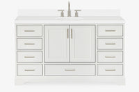 Ariel stafford 61 inch single oval sink vanity with carrara white marble countertop w/0.75" edge in midnight blue