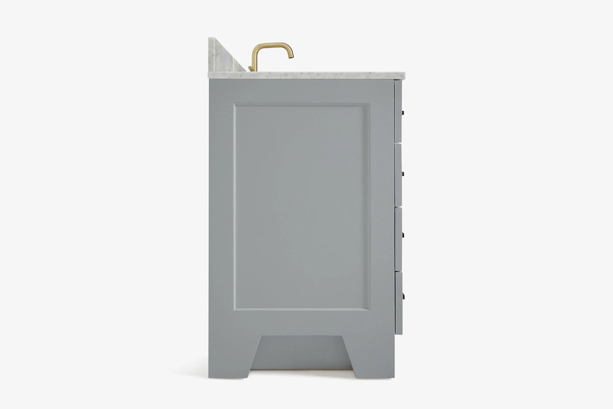 Ariel taylor (36"& 37") right offset single rectangle sink vanity with marble (0.75" & 1.5")countertop.