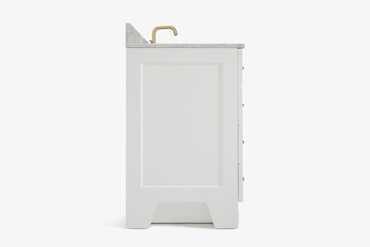 Ariel taylor (36"& 37") right offset single rectangle sink vanity with marble (0.75" & 1.5")countertop.