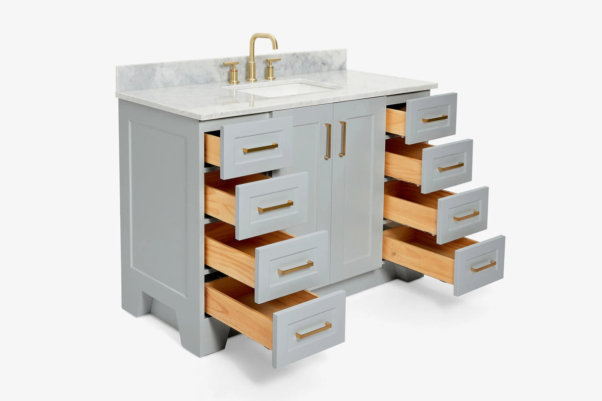 Ariel hepburn 61-62 in. double rectangle sink vanity with 0.75-1.5 in. countertop
