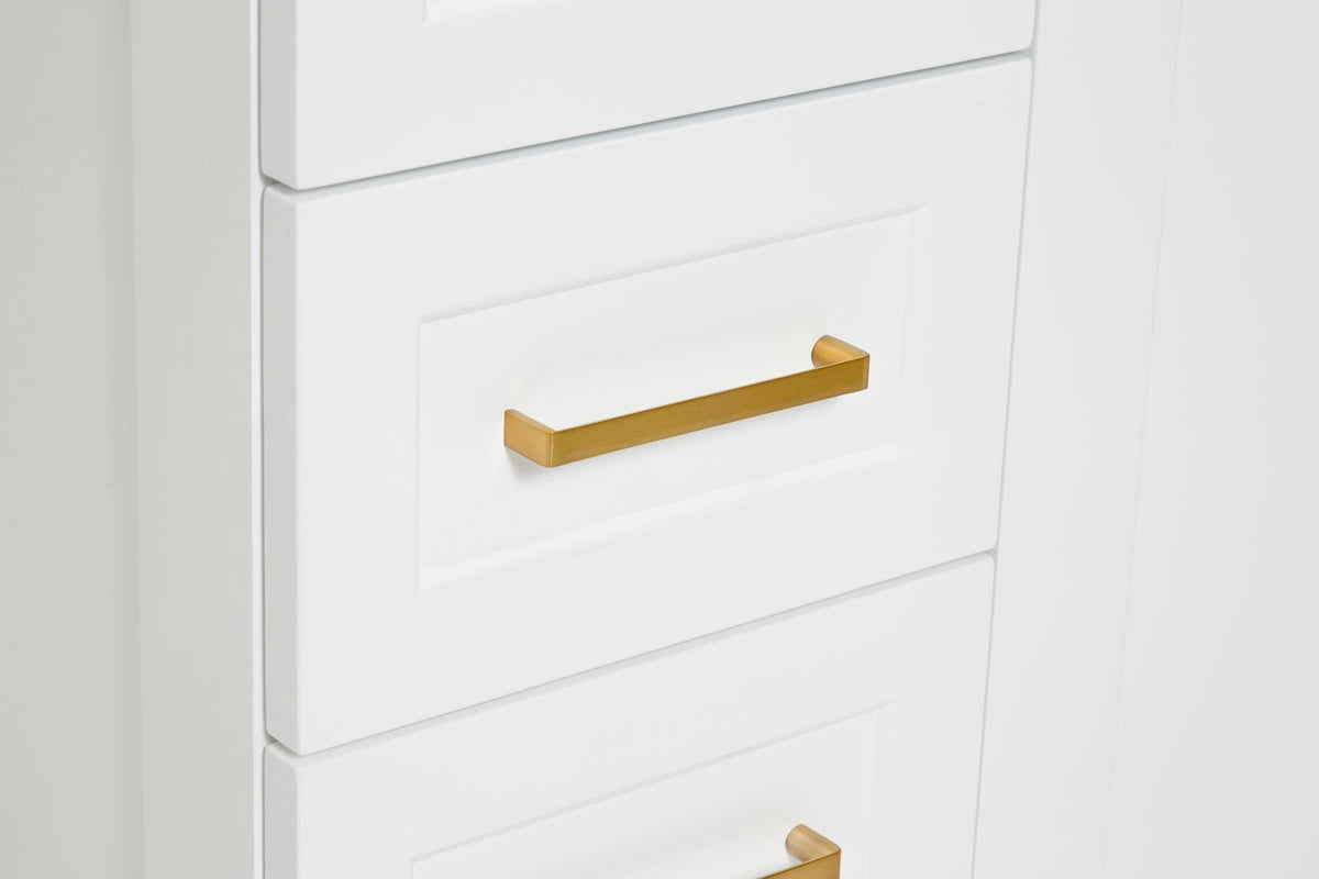 Ariel magnolia 43 in. rectangle sink vanity with 1.5 in. carrara white countertop in white