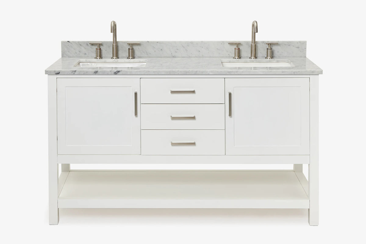Ariel bayhill 60-61 in. double rectangle sink vanity with 0.75,1.5 countertop