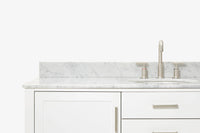 Ariel bayhill 60-61 in. oval sink vanity with (0.75,1.5) countertop