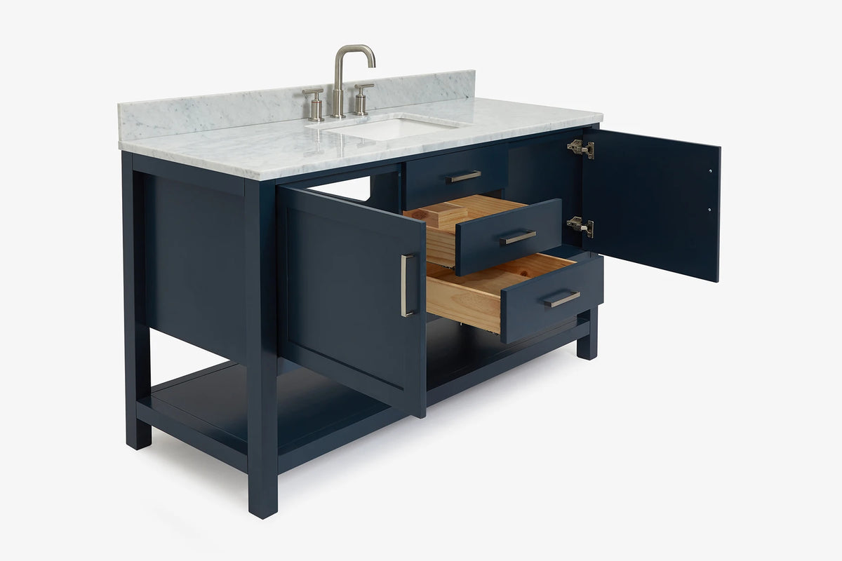 Ariel bayhill 60-61 in. rectangle sink vanity with (0.75,1.5) countertop