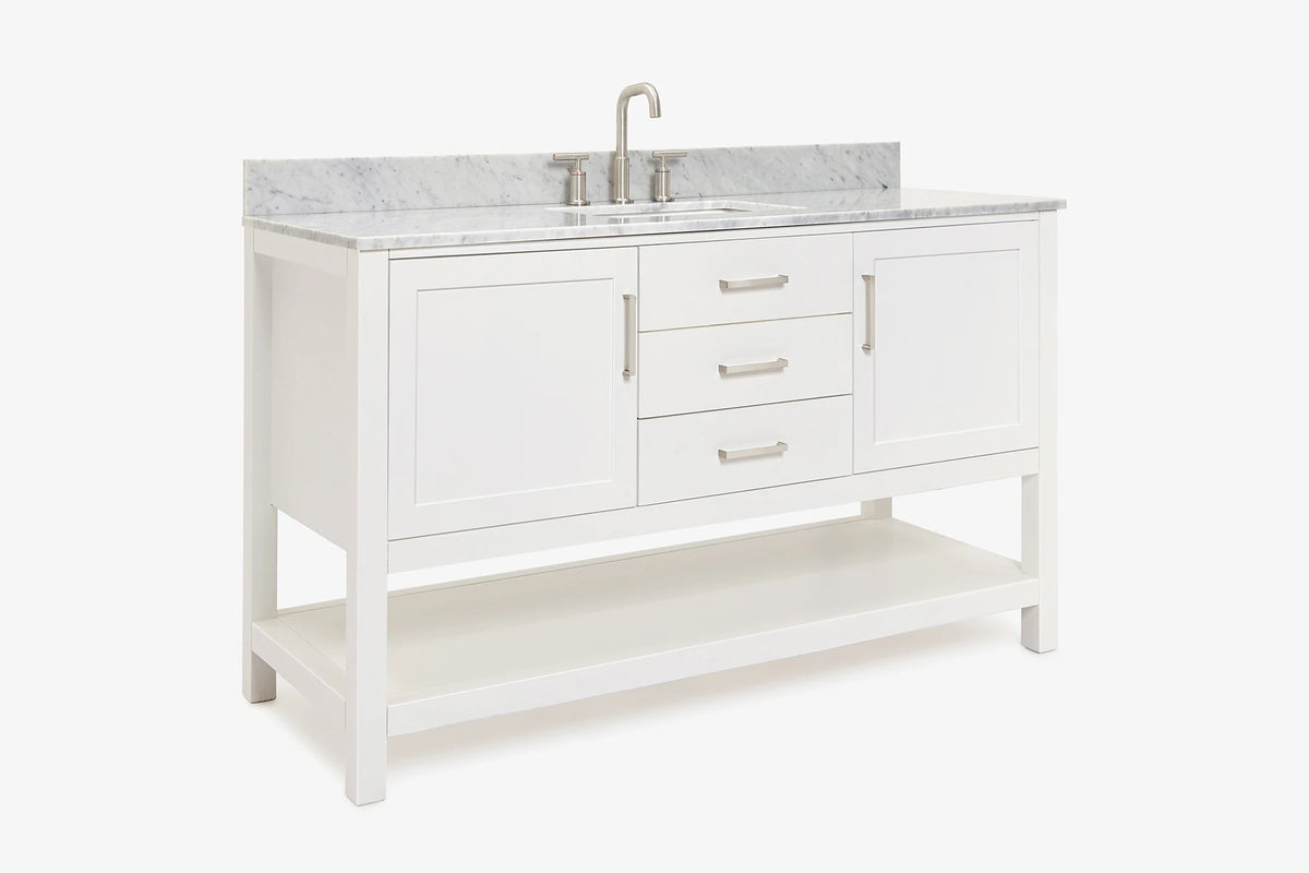 Ariel bayhill 60-61 in. rectangle sink vanity with (0.75,1.5) countertop