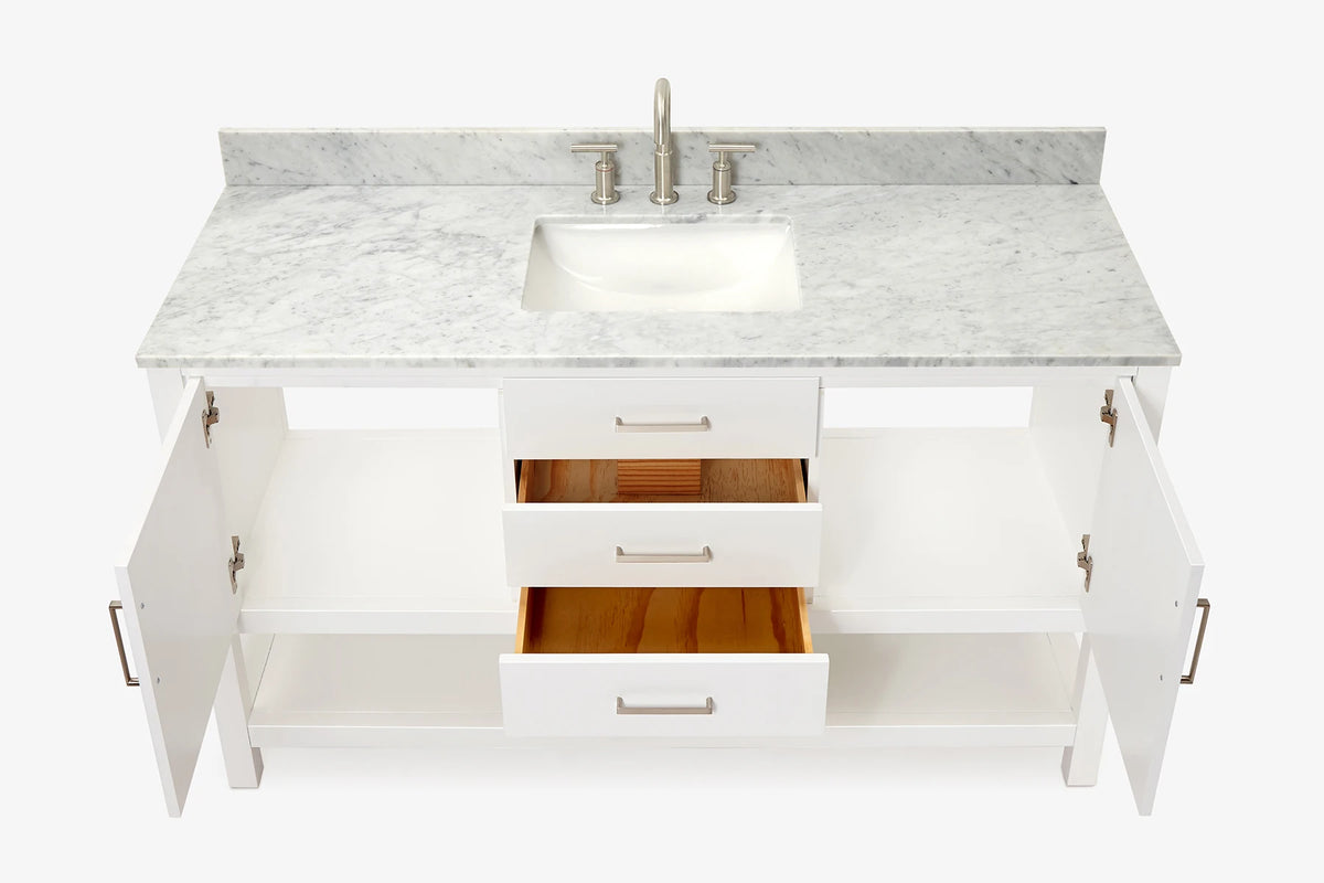 Ariel bayhill 60-61 in. rectangle sink vanity with (0.75,1.5) countertop