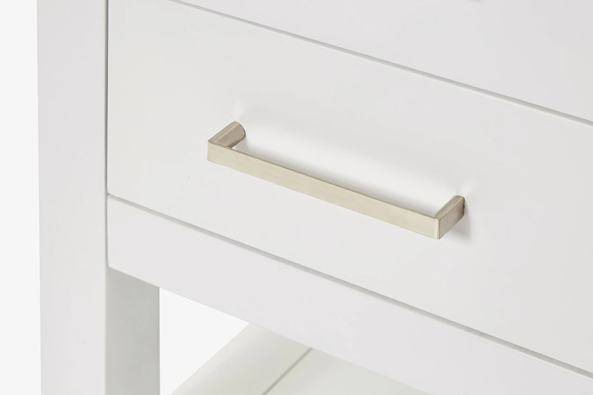 Ariel magnolia 49 in. rectangle sink vanity with 0.75 in. carrara white marble countertop in white