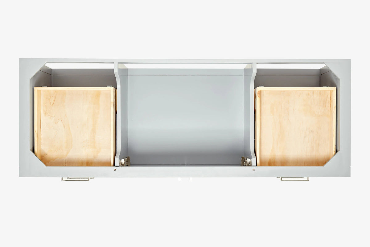 Ariel magnolia 61 in. rectangle sink vanity with 0.75 in. carrara white marble countertop in white