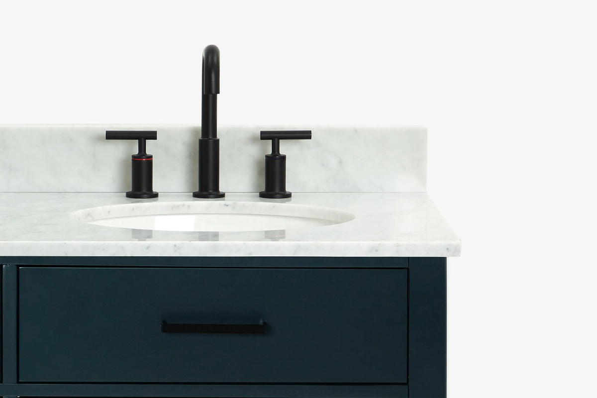 Ariel hepburn 36-37 in. right offset oval sink vanity with 0.75-1.5 in. with countertop