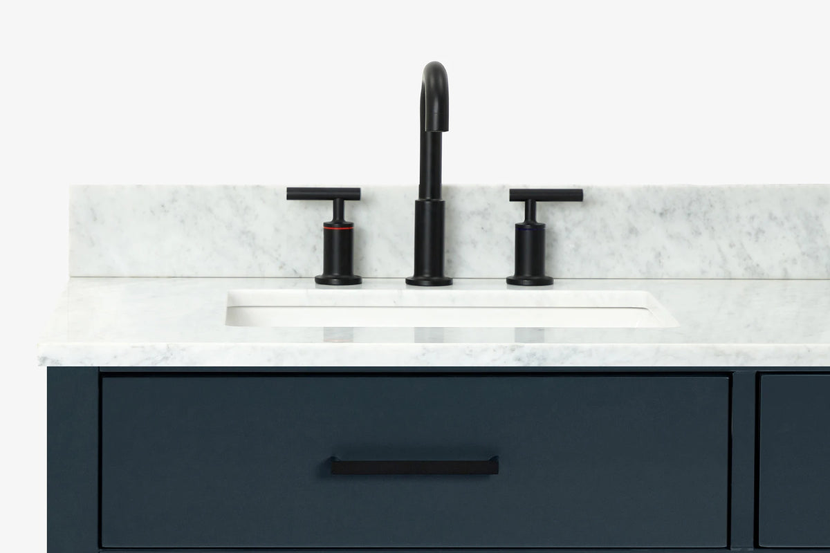 Ariel hepburn 42-43 in. left offset rectangle sink vanity with 0.75-1.5 inch with countertop