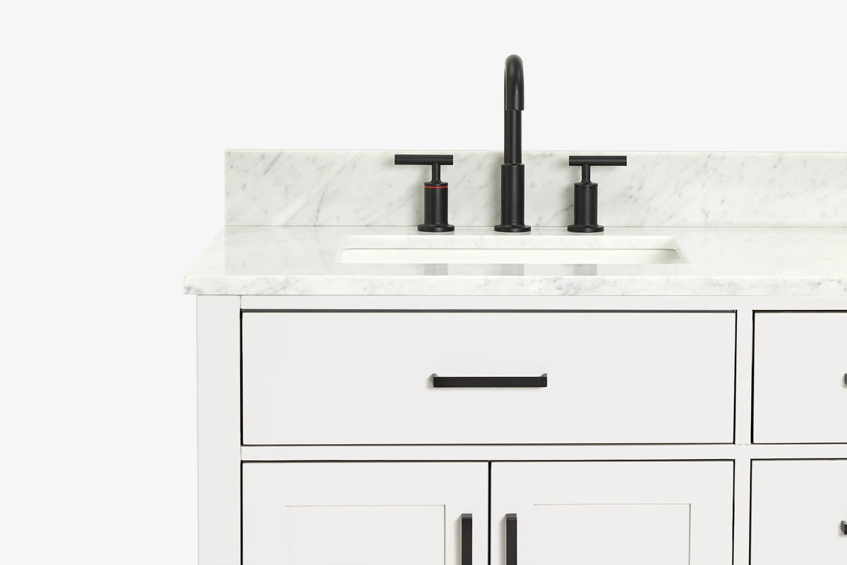Ariel hepburn 42-43 in. left offset rectangle sink vanity with 0.75-1.5 inch with countertop