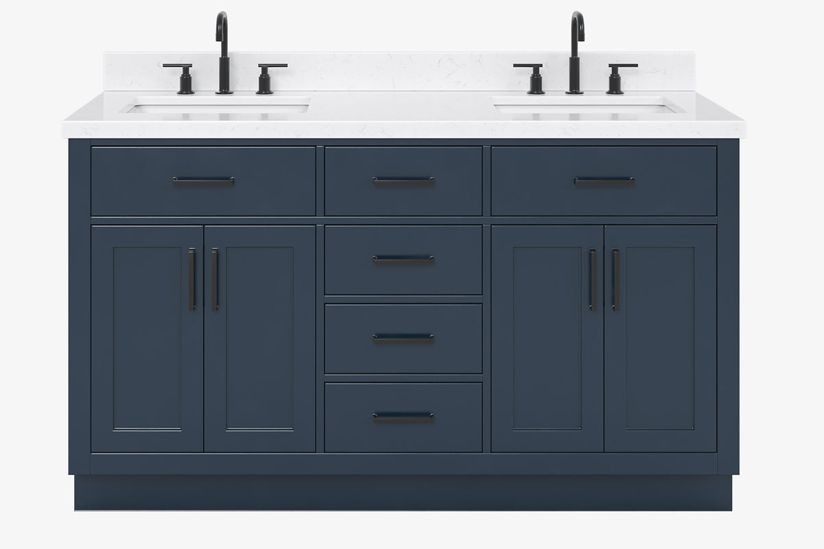 Ariel hepburn 61-62 in. double rectangle sink vanity with 0.75-1.5 in. countertop